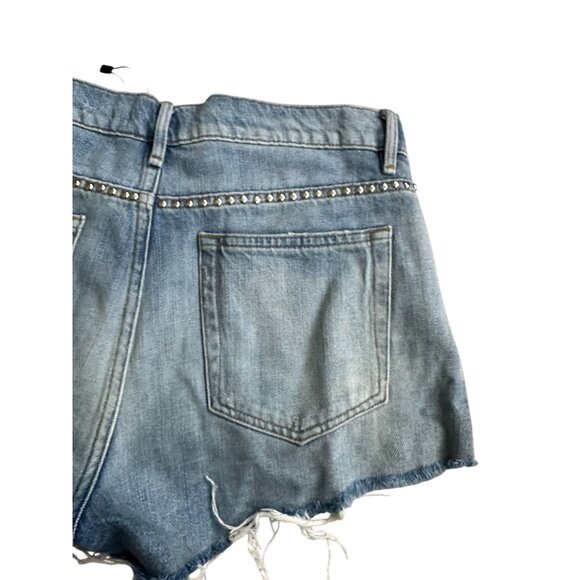 FRAME Light Wash Cutoff Studded Trim Denim Shorts Size 27 - Picture 7 of 9